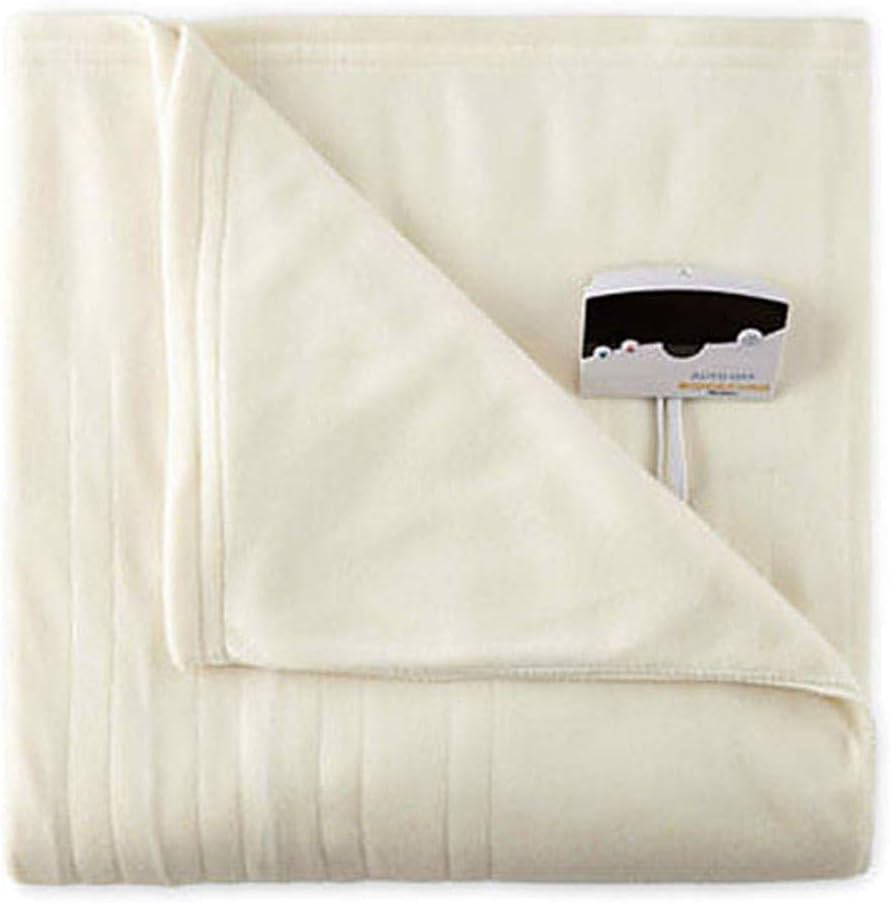 Biddeford 1000-9052106-757 Comfort Knit Fleece Electric Heated Blanket Twin Natural
