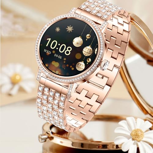 MYSHUN Reloj Inteligente Mujer con Llamadas, 1,27 Pulgada Smartwatch Mujer Deportivo con Podometro Pulsometro SpO2 Sueño Presion Arterial Actividad IP67 Reloj Digital para iOS Android (Plateado)
