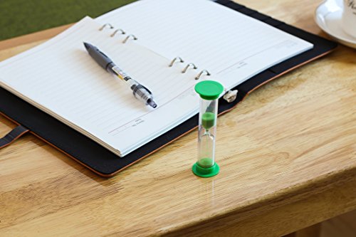 Sand Timer Set (5 Min) Large 10pcs Pack - Colorful Set of Five Minutes Hour Glasses for Kids, Adults - Colors: Blue, Green, Red by Jade Active