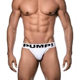 Pump! White Jock - S Men's Jockstrap Underwear|Athletic Support Jockstraps with Backless Design