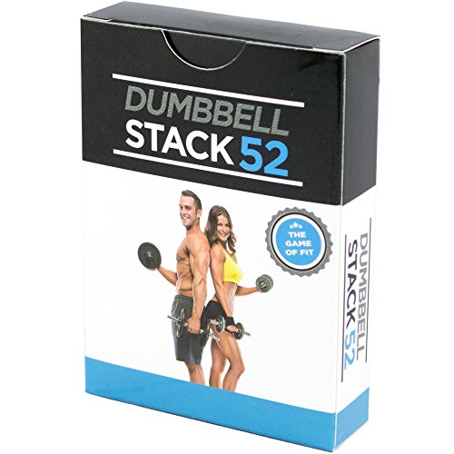 Stack 52 Dumbbell Exercise Cards by Strength Dumbbell Workout Playing Card Game. Video Instructions Included. Perfect for Training with Adjustable Dumbbell Free Weight Sets and Home Gym Fitness.