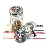 Joker Face Design -42 mm- Tobacco And Herb Grinder 4 Parts That Has Fashion Design On And Covered With Crystal Clear Doming Item # G42-5715-432