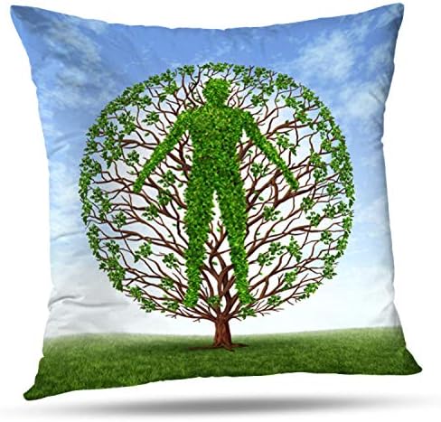KJONG Human Growth and Development and Development Medical Symbol Square Decorative Pillow Case 20 x 20inch Zippered Pillow Cover for Bedroom Living Room(Two Sides Print)