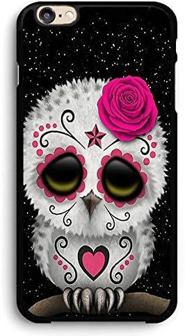 Cute Red Day of The Dead Sugar Skull Owl iPhone Case,PC Hard Case for iPhone (7/8)