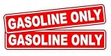 Pair GASOLINE ONLY Decals / Stickers / Labels / Markers Fuel Gas