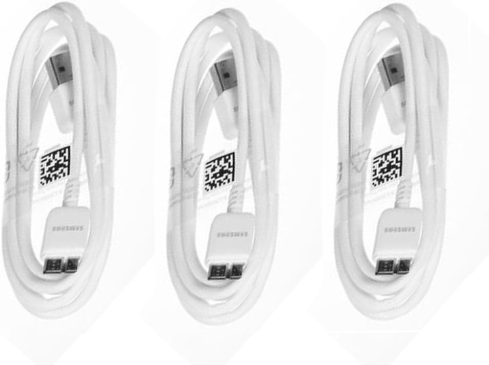 Samsung USB 3.0 Sync Data Cable for Galaxy S5 SV & Note 3, 4 Pack - Non-Retail Packaging - White