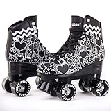 Cal 7 All-Purpose Indoor Outdoor Speedy Roller Skate for Youth and Adults (Graphic Black, Men's 8 / Women's 9)