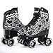 C SEVEN Cute Quad Roller Skates for Kids and Adults (Classic Black, Women's 7 / Youth 6 / Men's 6)