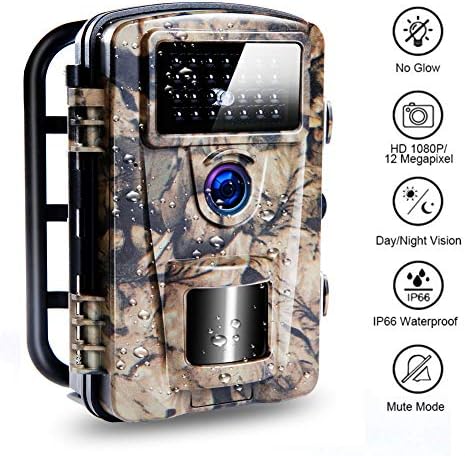 Trail Camera with 0.2s Trigger Speed, Upgraded Waterproof IP66 Wildlife Camera, Built-in 27pcs Low Glow 940nm LEDs Hunting Camera Perfect for Night Vision and Home Security|12MP|65ft