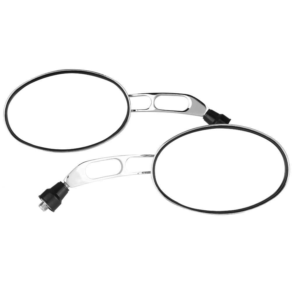 Retroviseur Moto Chrome - 2Pcs 10mm/0.4inch Motorcycle Modified Round Plating Rearview Mirror Chrome Rear View Side Mirrors Universal