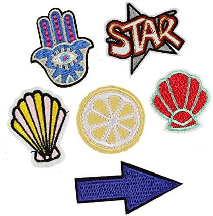14PCS Iron On Patches Lot Embroidered Orange Slice Arrowhead Star Patch Applique Fabric Clothes Sewing Craft