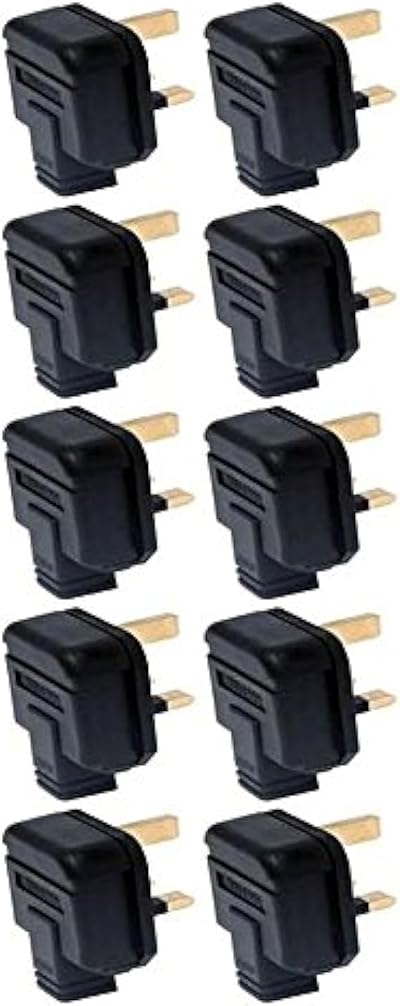 INSTOCK Permaplug Rubber Plugs 3-Pin 13A Black Pack of 10