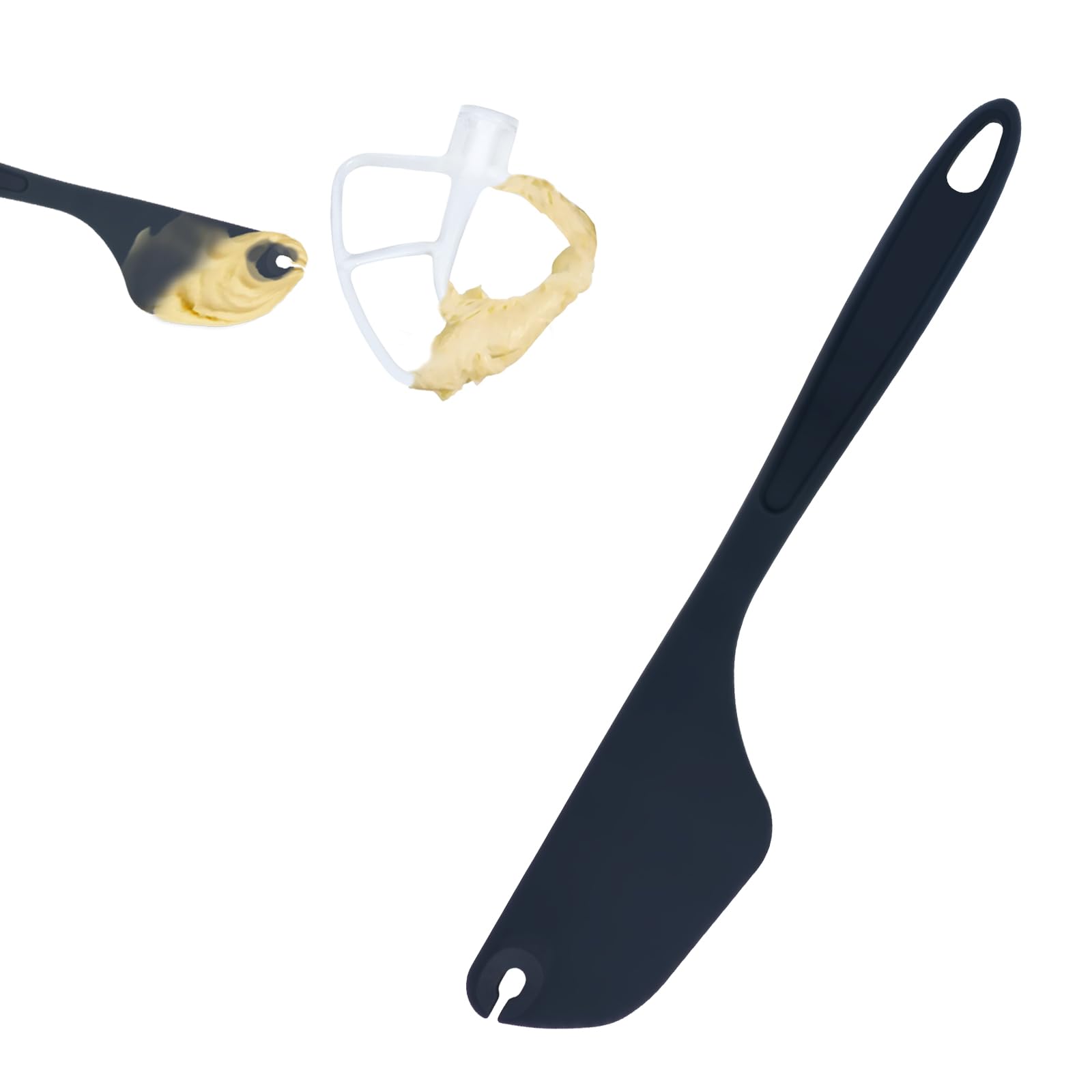 Photo 1 of 12-Inch Whisk wiper Compatible with kitchenaid attachments, Silicone Spatula for Mixer Beater Scraper, Ergonomic Grip for Baking,Mixing and Cooking(Black)