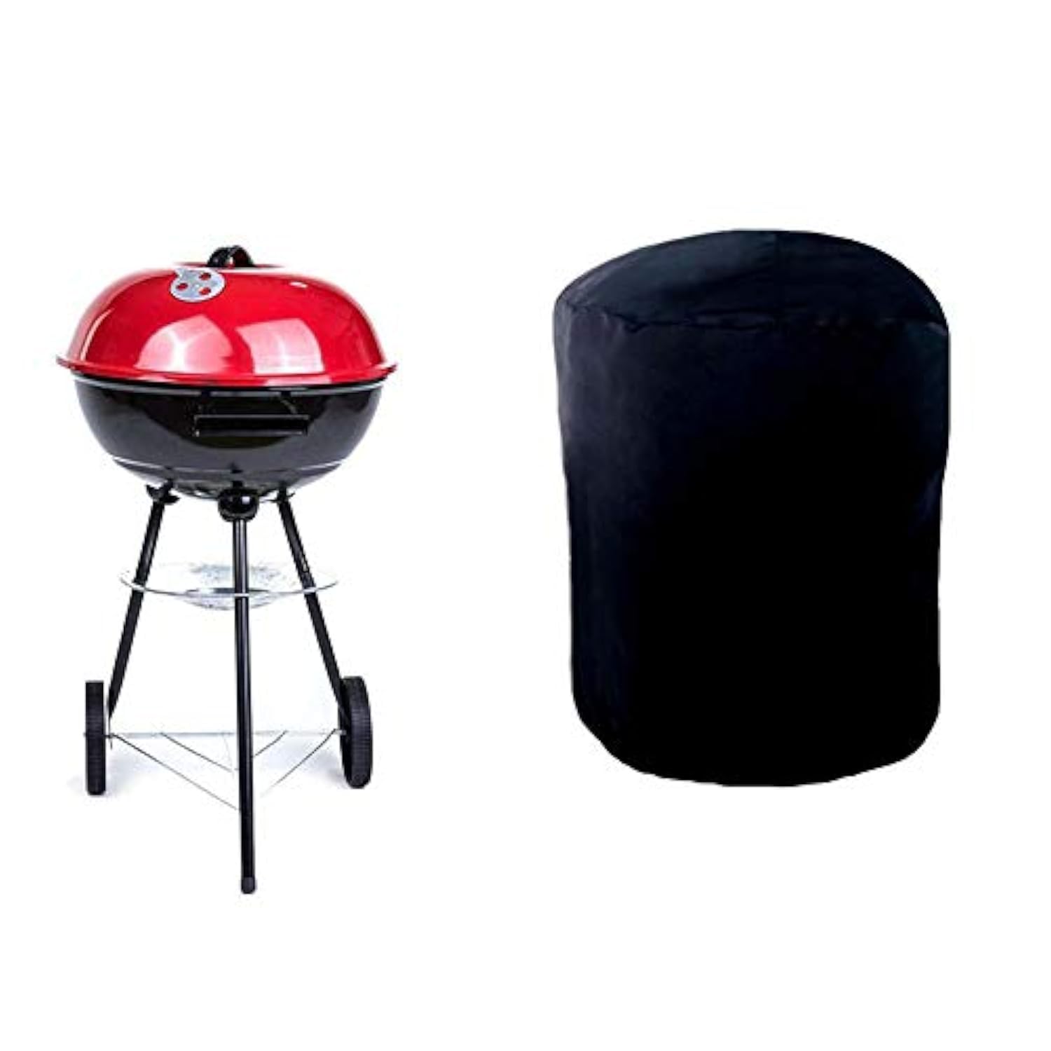 BBQ Cover Waterproof BBQ Gas Grill Cover Black Barbecue Cover UCARE Large 210D Outdoor Gas Charcoal Barbecue Gill Protector cover of Weber Brinkmann Char Broil Black (Round 27 * 28in)