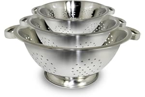 ExcelSteel Colander set, Stainless steel, Colanders , 3 Count ( Pack of 1)