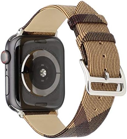 MeShow TCSHOW 38mm 40mm Tartan Plaid Style Replacement Strap Wrist Band with Metal Adapter Compatible for Apple Watch Series 4 3 2 1(Not fit for iWatch 42mm/44mm)