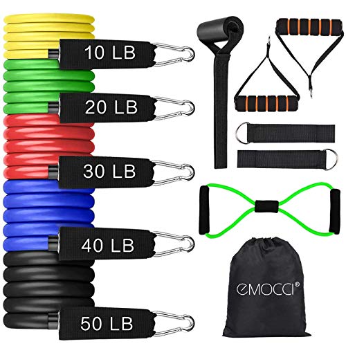Resistance Bands Set with Handle,Fabric Exercise Band Door Anchor