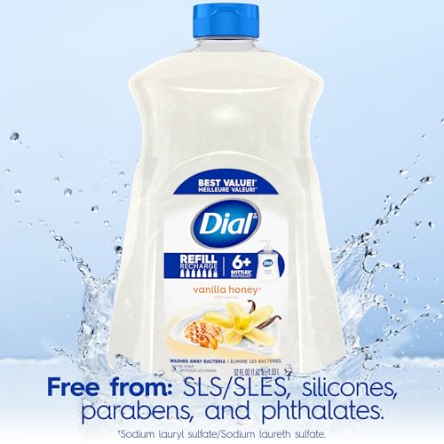 Dial Liquid Hand Soap Refill, Vanilla Honey, 52 fl oz (Pack of 3)