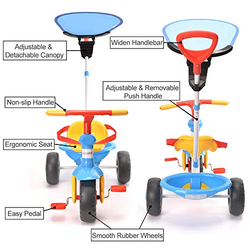 1 ChromeWheels+Tricycle+Canopy+Pushing+Toddler