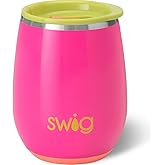 Swig Life 14oz Stemless Wine Cup, Insulated Wine Tumbler with Lid, Stainless Steel Travel Tumbler (Tutti Frutti)