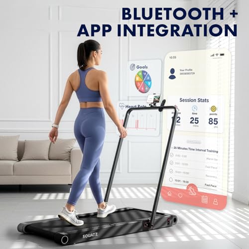 SQUATZ Caminadora Eléctrica Bajo Escritorio 3 en 1 con asa y Placas Vibradoras, Compacta con Pantalla LED, Soporte para Dispositivo, Motor Silencioso y Control Remoto para Casa u Oficina