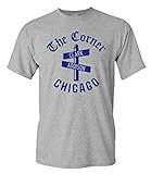 Strange Cargo Tees Chicago Baseball The Corner of Clark and Addison T-Shirt M Heather Grey