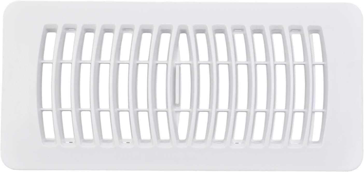 Registers, Grilles & Vents - Rocky Mountain Goods 4” x 10” Plastic Vent Register - White - Heavy Duty Plastic Louvered Design - Easy Flow Adjust Lever - Rustproof - Walk On Strength (1)
