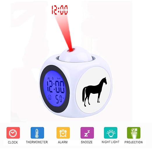 FDC - Reloj Despertador Digital con Pantalla LCD y proyector LED ...