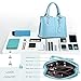 COCIFER Women Top Handle Satchel Handbags Tote Purse (Cyan)