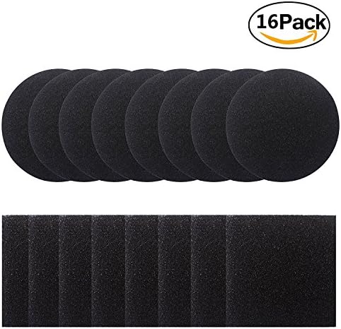 Compost Bin Filters, 16 Pack Kitchen Compost Pails Refill Replacement Filters - Freshens Air and Traps Odors(Round &amp; Square, Medium)