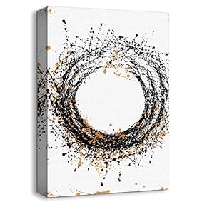 Canvas Wall Art Abstract Ink Painting Artwork for Home Prints Framed - 12x18 inches