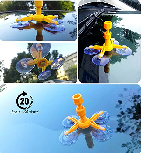 DIY Car Windshield Repair Tool Kit Set for Auto Window Glass Windscreen Chip Crack (Yellow) - Thumbnail 6