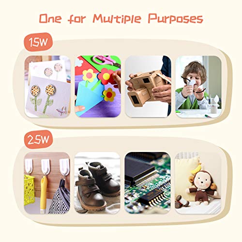 image for Hot Glue Gun, TopElek Upgraded 15W/25W Dual Temp Mini Glue Gun with 30