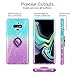 VEGO Galaxy Note 9 Glitter Gradient Case with Ring Holder Kickstand for Women Girls Bling Diamond Rhinestone Sparkly Fasion Shiny Cute Protective Case for Samsung Galaxy Note 9 (Teal Purple)