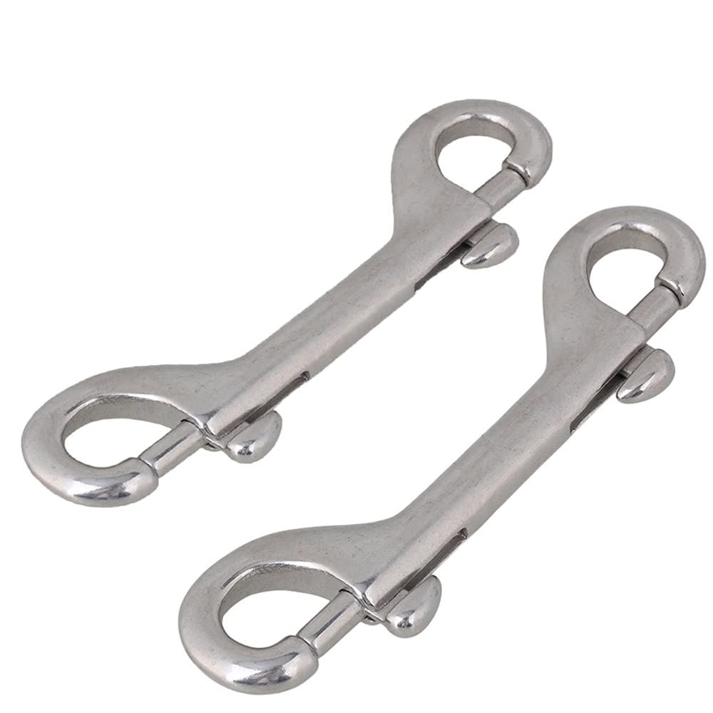 2-piece double snap hook, double end snap hook, double snap hook, stainless steel, used for dog lead, multi-purpose family camping outdoors, keyring