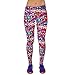 Shensee High Waist Fitness Yoga Athlete Panty Printed Stretch Cropped Leggings (S, Style 1)