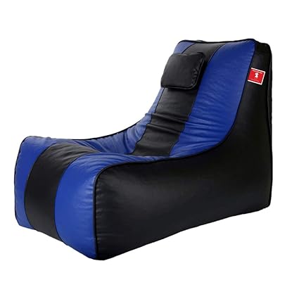 Comfy Bean Bags Bean Bag Lounger XXXL Bean Bag without Fillers Cover (Black and Blue)