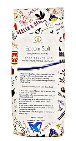 Green Junction Pure Epsom Salt (Bathing,Relaxation,Pain Relief, Therapeutic Spa Treatment) 450 g Pack