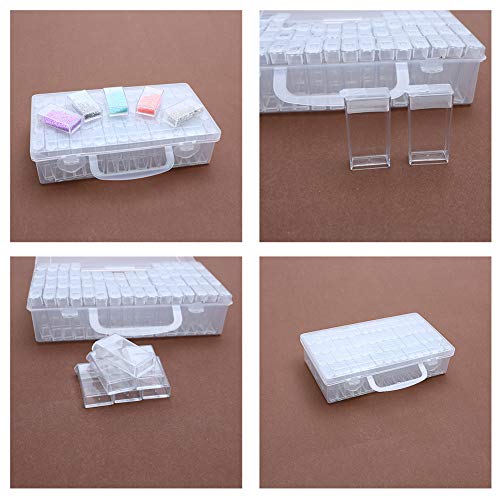 image for Comtervi 64 Compartments Plastic Jars Diamond Embroidery Sorting Box i