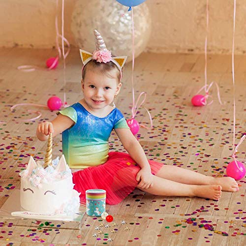 Retro Vintage Classic Jacks Game, 10 Pieces Classic Gold and Silver Metal Jacks with 1 Red Bouncy Ball and 1 Polka Ball and Instruction Set in Unicorn Box Perfect for Gifts and Unicorn Themed Parties