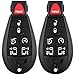 ECCPP M3N5WY783X IYZ-C01C 2X Uncut Keyless Entry Remote Key Fob Shell Case for C hrysler 300 for D odge Journey Grand Caravan for J eep Commander Grand Cherokee for V w Routan 7 Buttons