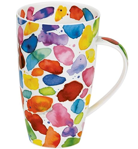 Dunoon Bone China Blobs Abstract Art Mug (Red)