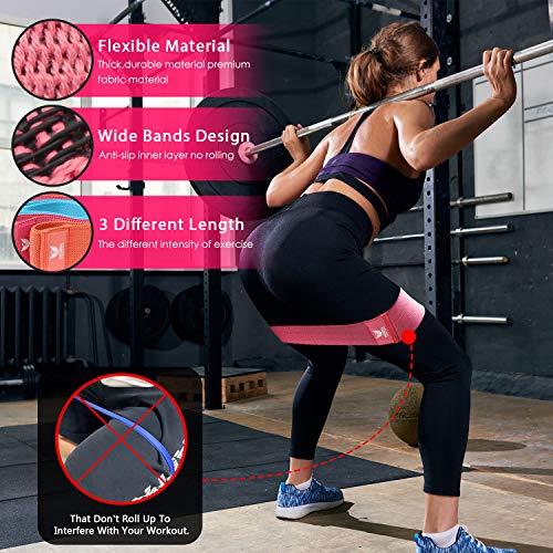 Resistance Exercise Bands for Legs and Butt, Booty Bands Wide Workout Bands Hip Band for Women and Men, Glute or Squat Workout Wide Stretching Gym Bands(2019 Upgraded)