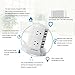 JZBRAIN Tower Surge Protector Charging Station 8-Outlet 6-USB with 9.8ft Extension Cord (White)