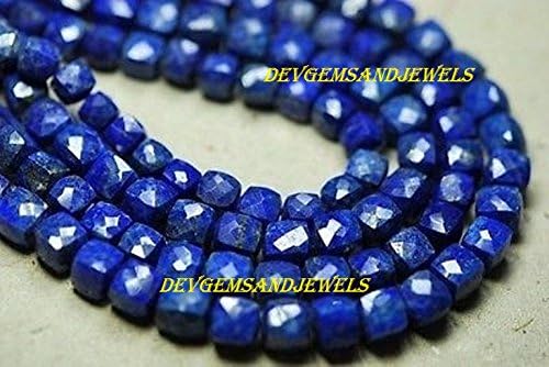 1 Strand LAPIS LAZULI Gemstone Faceted Cube 8 - 9 mm Approx Beads Briolette Full 8 Inch Strand - in Wholesale Price