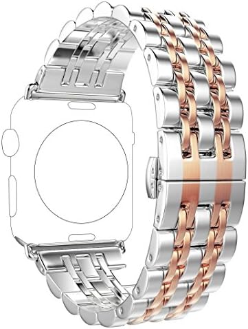 HappyJacky Apple Watch Band Series 2/Series 1 38MM, iWatch Stainless Steel Wristband with Metal Clasp Classic Buckle Wrist Watch Bracelet Straps for Apple Watch Sport/ Edition All Models (38mm)
