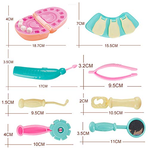 HenMerry 13Pcs Doctor Kit for Kids Dentist Pretend Play Toy Check Teeth Clay Mud Model Set