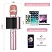 Wireless Karaoke Microphone, Mbuynow Bluetooth TWS Karaoke Machine Portable Handheld Mic with Speaker, Phone Holder, Camera Remote for Kids Adults Party, iPhone/Android/Smartphone (Rose Gold)