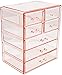 Sorbus Acrylic Makeup Organizer - Organization and Storage Case for Cosmetics Make Up & Jewelry - Big Clear Makeup Organizer for Vanity, Bathroom, College Dorm, Closet, Desk (3 Large, 4 Small Drawers)