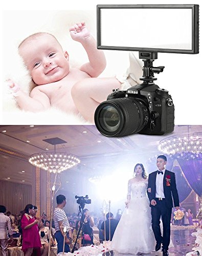 SUPON LED-L132T RA CRI95 Portable Dimmable 3300K-5600K LED Video Light,Super Slim LCD Display Lighting Panel for Canon,Nikon,Pentax,Panasonic,Sony,Olympus Cameras&DV Camcorder,Shooting+NP-F550 battery - Thumbnail 2